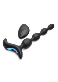 Zeus Shock Beads 80X Vibrating and E-Stim Rechargeable Silicone Anal Beads with Remote Control