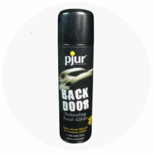 Pjur Back Door relaxing anal glide lubricant bottle, featured for intimate product offerings at Spice Sensuality.