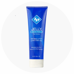 Water-based lubricant tube labeled "JELLY" by ID, promoting intimate experiences, featured on Spice Sensuality's product page.