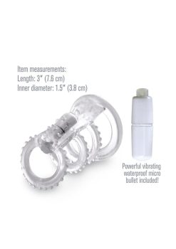 Fantasy X-Tensions Vibrating Cock Cage 3in - Clear