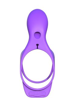 Fantasy C-Ringz Ultimate Silicone Couples Cage Cock Ring with Wired Remote Control - Purple