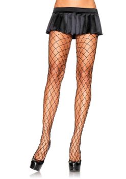 Leg Avenue Spandex Diamond Pantyhose - OS - Black