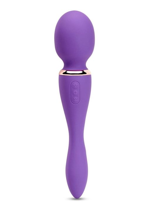 Nu Sensuelle XLR8 Alluvion Silicone Rechargeable Wand Massager - Purple/ Rose Gold - Image 3