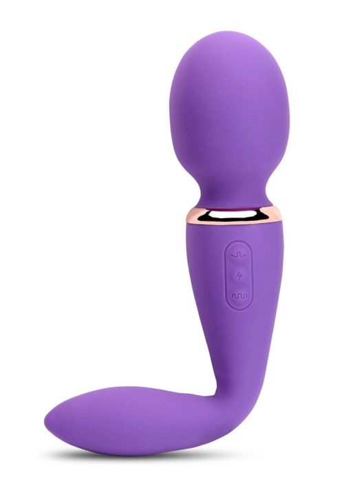 Nu Sensuelle XLR8 Alluvion Silicone Rechargeable Wand Massager - Purple/ Rose Gold - Image 4
