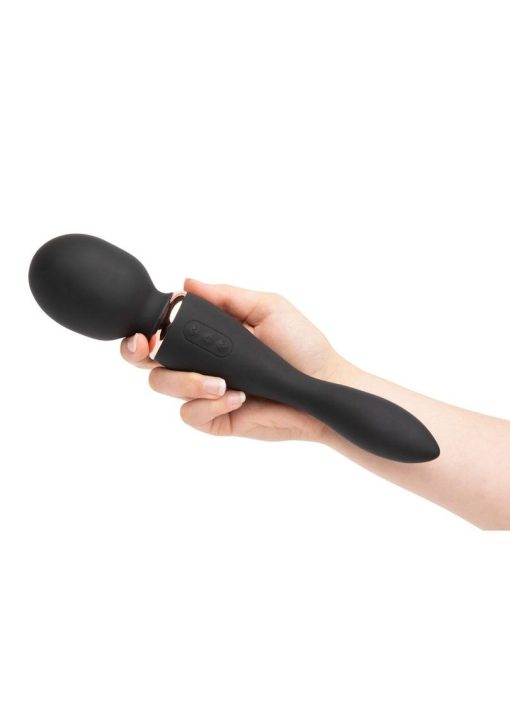 Nu Sensuelle XLR8 Alluvion Silicone Rechargeable Wand Massager - Black/ Rose Gold - Image 3