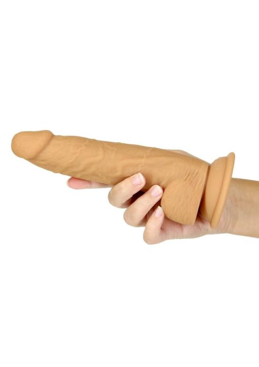 Naked Addiction Silicone Dual Density Dildo with Bonus PowerBullet 8in - Caramel - Image 3