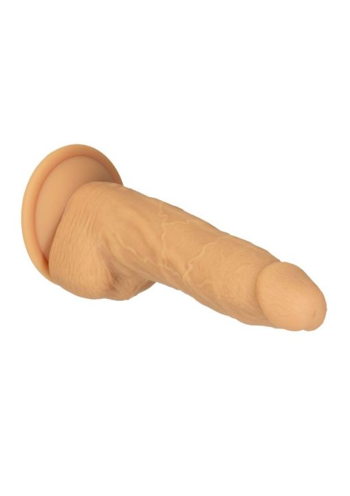 Naked Addiction Silicone Rechargeable Vibrating and Rotating Dildo with Remote Control 8in - Caramel - Image 3
