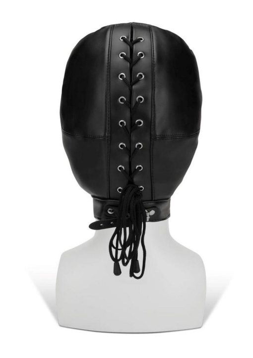 ME YOU US Hood with Eyes Nose Mouth PU Leather Bondage Hood - Black - Image 4