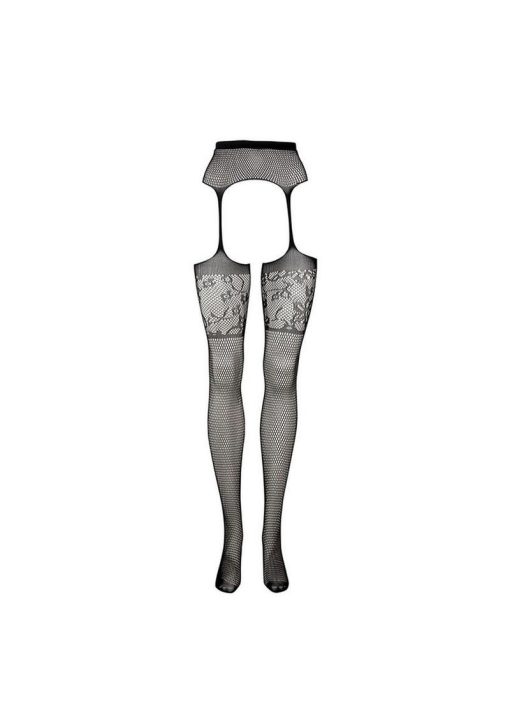 Le Desir Garterbelt Stocking with Lace Top - O/S - Black - Image 3
