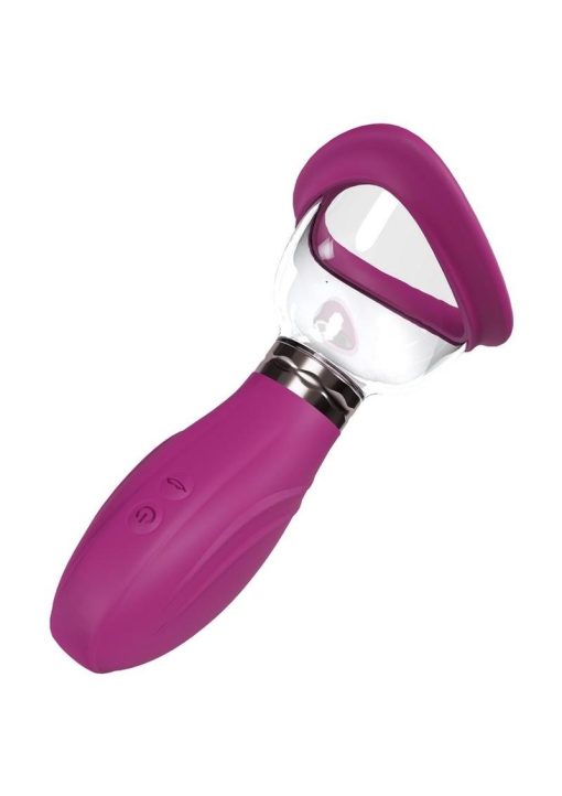 Pumped Delightful Automatic 5 Speed Silicone Rechargeable Vulva Clitoral Nipple and Breast Pump - Pink - Image 3