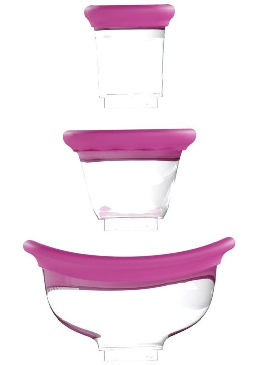 Pumped Delightful Automatic 5 Speed Silicone Rechargeable Vulva Clitoral Nipple and Breast Pump - Pink - Image 4