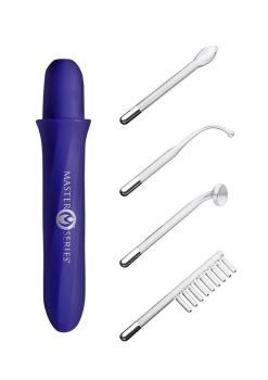 Master Series Elektrawand Rechargeable E-Stim Wand with Attachments - Purple