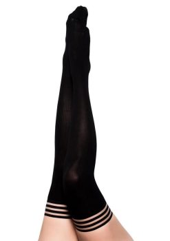 Kixies Danielle Opaque Thigh High Tights - Size D/XLarge - Black