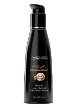 Wicked Aqua Water Based Flavored Lubricant Cinnamon Bun 4 Ounce